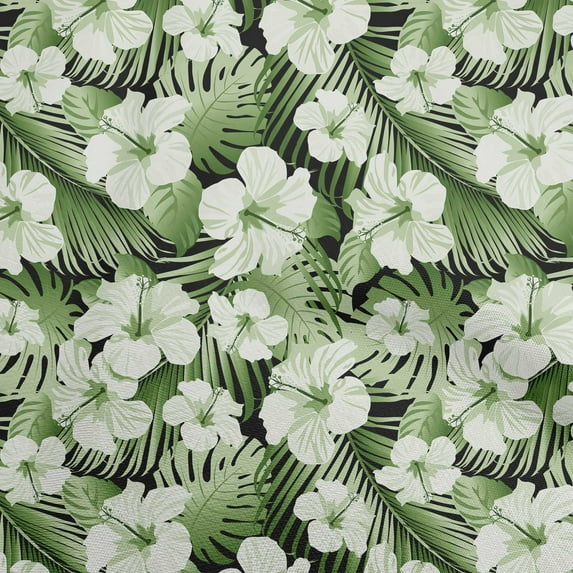oneOone Viscose Jersey Green Fabric Tropical Floral Craft Projects Decor Fabric Printed By The Yard 60 Inch Wide