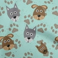 thumbnail image 1 of oneOone Viscose Jersey Light Blue Fabric Dog Quilting Supplies Print Sewing Fabric By The Yard 60 Inch Wide, 1 of 4