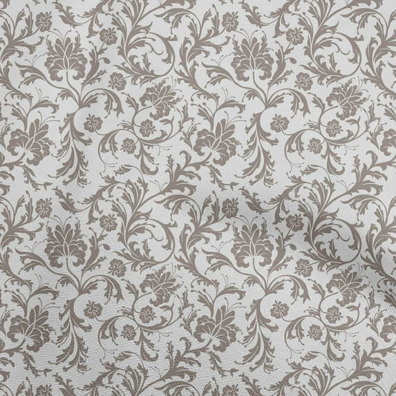 oneOone Viscose Jersey Light Gray Fabric Asian Floral Quilting Supplies Print Sewing Fabric By The Yard 60 Inch Wide