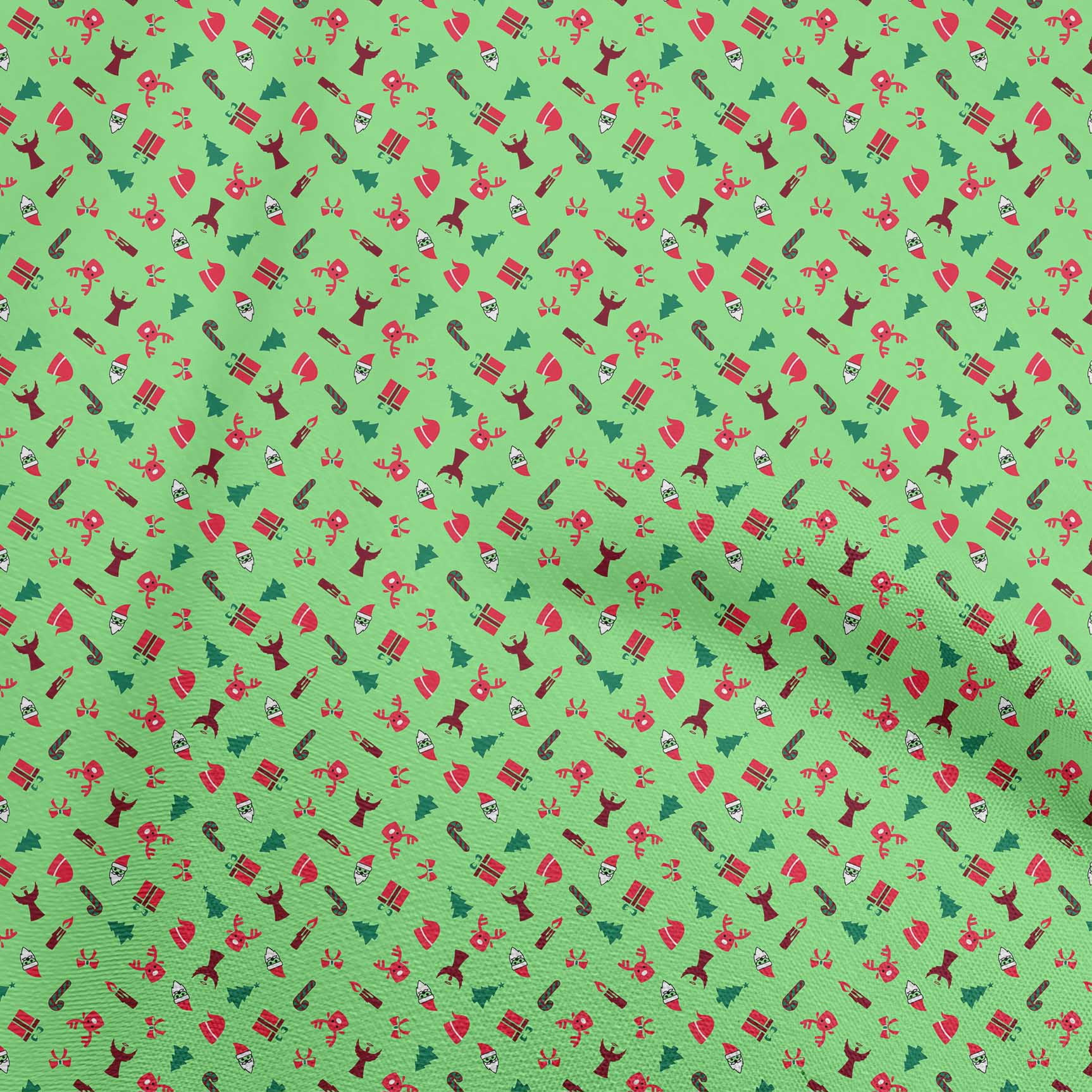 oneOone Viscose Jersey Light Green Fabric Christmas Diy Clothing Quilting Fabric Print Fabric By Yard 60 Inch Wide