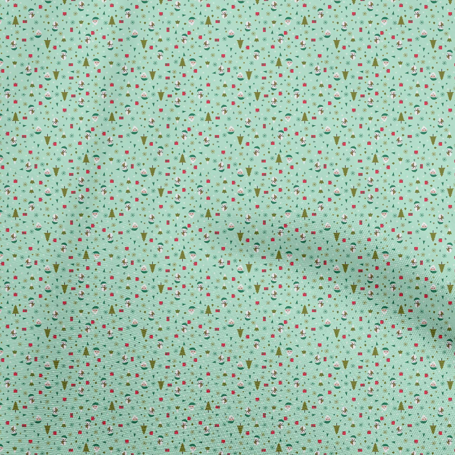 oneOone Viscose Jersey Light Mint Green Fabric Christmas Fabric For Sewing Printed Craft Fabric By The Yard 60 Inch Wide