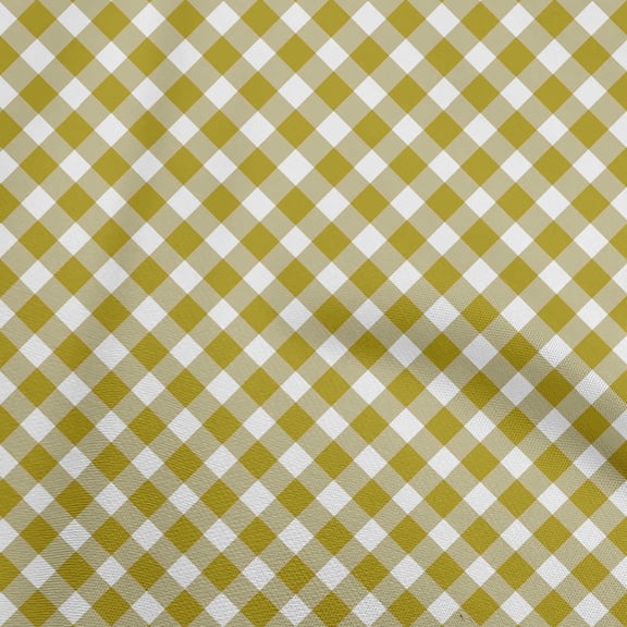 oneOone Viscose Jersey Lime Green Fabric Gingham Check Sewing Material Print Fabric By The Yard 60 Inch Wide
