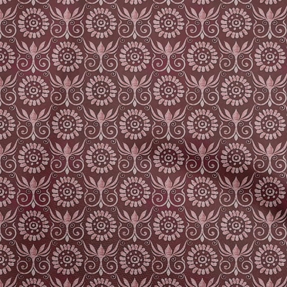 oneOone Viscose Jersey Maroon Fabric Aian Batik Diy Clothing Quilting Fabric Print Fabric By Yard 60 Inch Wide