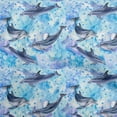 thumbnail image 1 of oneOone Viscose Jersey Medium Blue Fabric Ocean Dolphin Sewing Fabric By The Yard Printed Diy Clothing Sewing Supplies 60 Inch Wide, 1 of 4