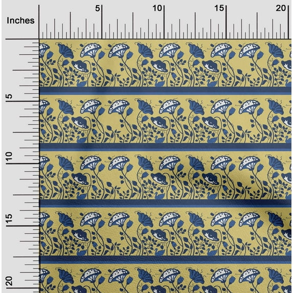 oneOone Viscose Jersey Medium Yellow Fabric Leaves|Duck & Floral Artistic Craft Projects Decor Fabric Printed By The Yard 60 Inch Wide