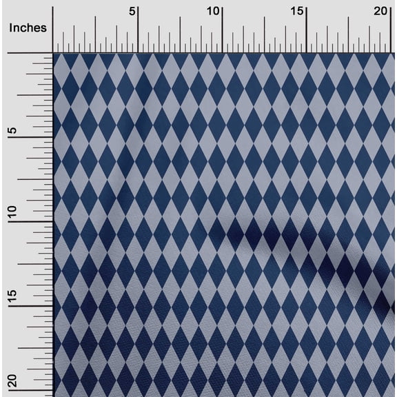 oneOone Viscose Jersey Navy Blue Fabric Argyle Check Dress Material Fabric Print Fabric By The Yard 60 Inch Wide