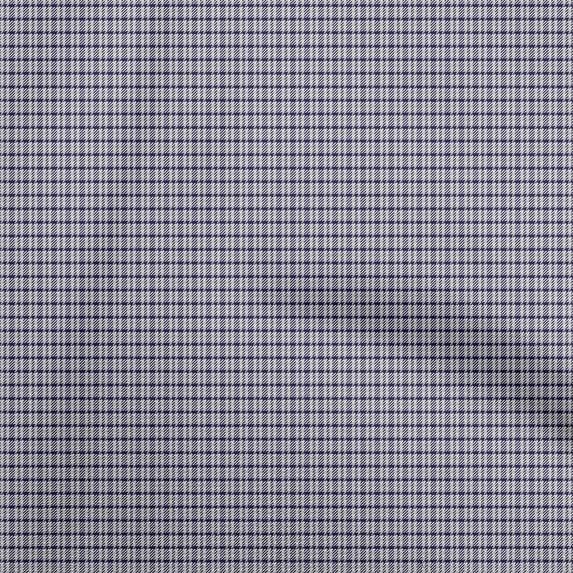 oneOone Viscose Jersey Navy Blue Fabric Check Houndstooth Dress Material Fabric Print Fabric By The Yard 60 Inch Wide