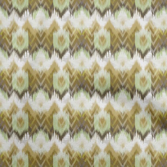 oneOone Viscose Jersey Olive Green Fabric Flame Stitch Quilting Supplies Print Sewing Fabric By The Yard 60 Inch Wide