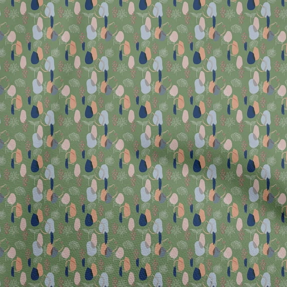 oneOone Viscose Jersey Olive Green Fabric Tropical Dress Material Fabric Print Fabric By The Yard 60 Inch Wide