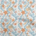 thumbnail image 1 of oneOone Viscose Jersey Orange Fabric Beach Starfish &Shell Sewing Fabric By The Yard Printed Diy Clothing Sewing Supplies 60 Inch Wide, 1 of 4