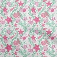 thumbnail image 1 of oneOone Viscose Jersey Pink Fabric Beach Starfish &Shell Craft Projects Decor Fabric Printed By The Yard 60 Inch Wide, 1 of 4