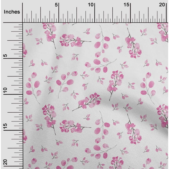 oneOone Viscose Jersey Pink Fabric Florals Diy Clothing Quilting Fabric Print Fabric By Yard 60 Inch Wide