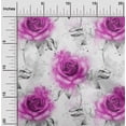 thumbnail image 1 of oneOone Viscose Jersey Purple Fabric Leaves & Rose Watercolor Quilting Supplies Print Sewing Fabric By The Yard 60 Inch Wide, 1 of 5