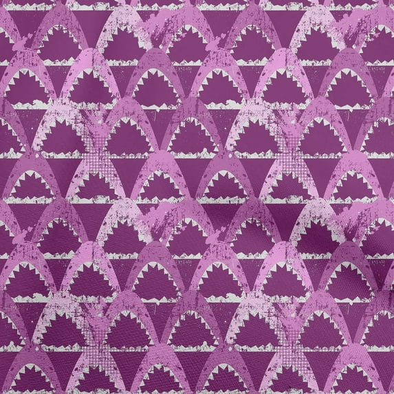 oneOone Viscose Jersey Purple Fabric Ocean Shark Sewing Fabric By The Yard Printed Diy Clothing Sewing Supplies 60 Inch Wide