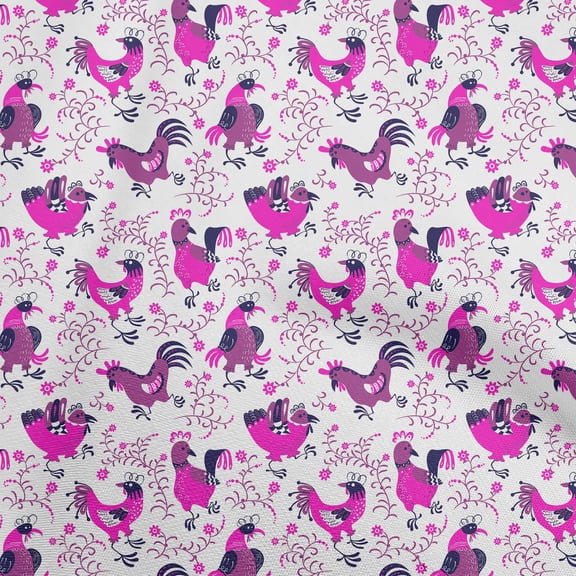 oneOone Viscose Jersey Purple Fabric Rooster Cock Craft Projects Decor Fabric Printed By The Yard 60 Inch Wide-DE
