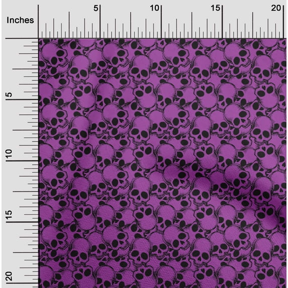 oneOone Viscose Jersey Purple Fabric Skull Craft Projects Decor Fabric Printed By The Yard 60 Inch Wide