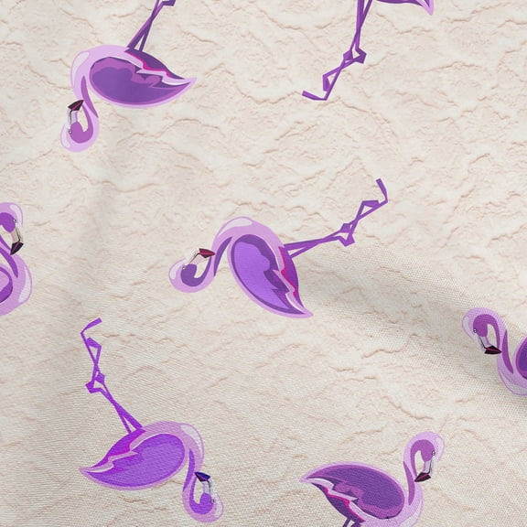 oneOone Viscose Jersey Purple Fabric Tropical Bird-Flamingo With Texture Dress Material Fabric Print Fabric By The Yard 60 Inch Wide