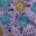 thumbnail image 1 of oneOone Viscose Jersey Purple2 Fabric Tropical Hibiscus Floral Diy Clothing Quilting Fabric Print Fabric By Yard 60 Inch Wide, 1 of 4