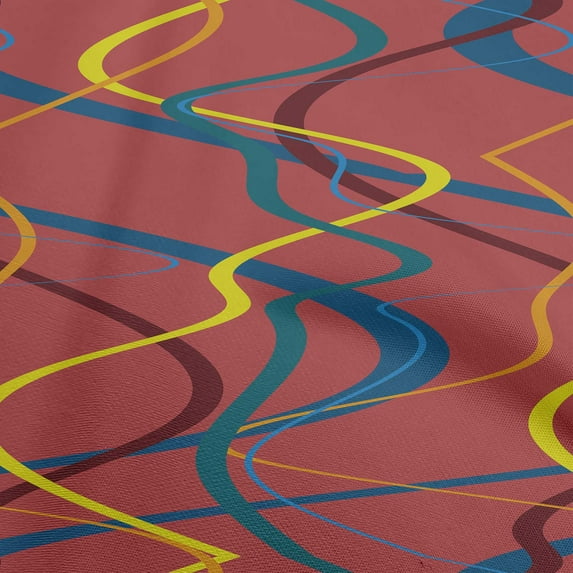 oneOone Viscose Jersey Red Fabric Geometric Craft Projects Decor Fabric Printed By The Yard 60 Inch Wide-45
