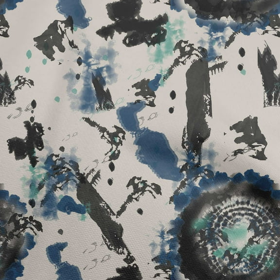 oneOone Viscose Jersey Royal Blue Fabric Abstract Texture Sewing Material Print Fabric By The Yard 60 Inch Wide