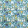 thumbnail image 1 of oneOone Viscose Jersey Turquoise Blue Fabric Cute Animal Sewing Material Print Fabric By The Yard 60 Inch Wide, 1 of 1