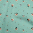 thumbnail image 1 of oneOone Viscose Jersey Turquoise Blue Fabric Floral Sewing Material Print Fabric By The Yard 60 Inch Wide, 1 of 4