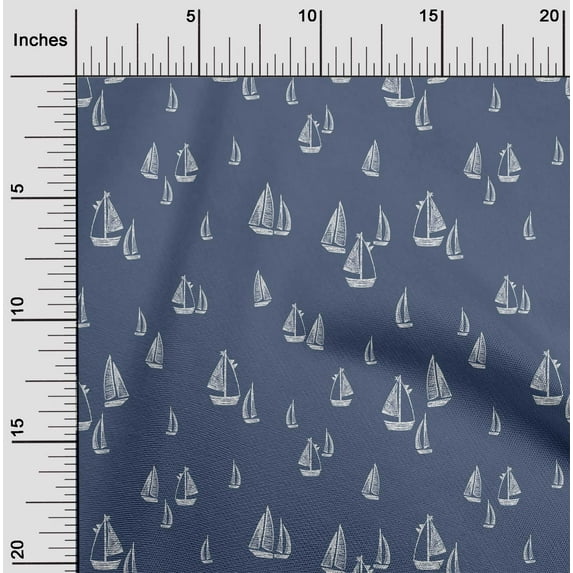 oneOone Viscose Jersey Venice Blue Fabric Yacht Nautical Quilting Supplies Print Sewing Fabric By The Yard 60 Inch Wide