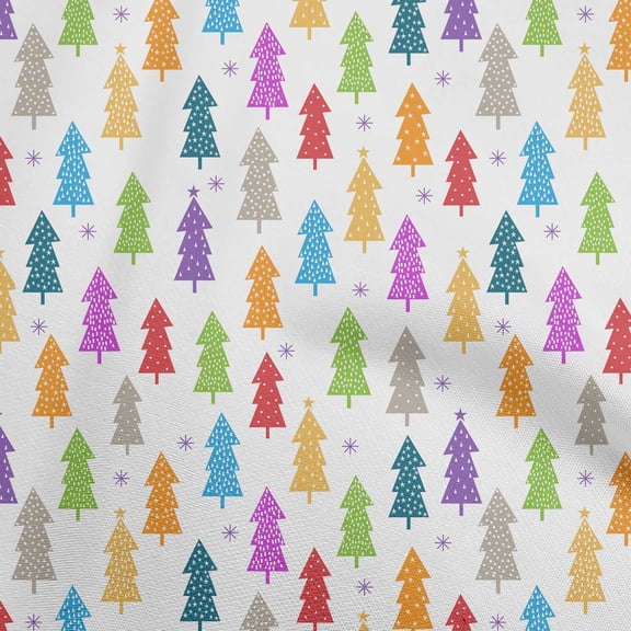 oneOone Viscose Jersey White Fabric Tree Sewing Fabric By The Yard Printed Diy Clothing Sewing Supplies 60 Inch Wide