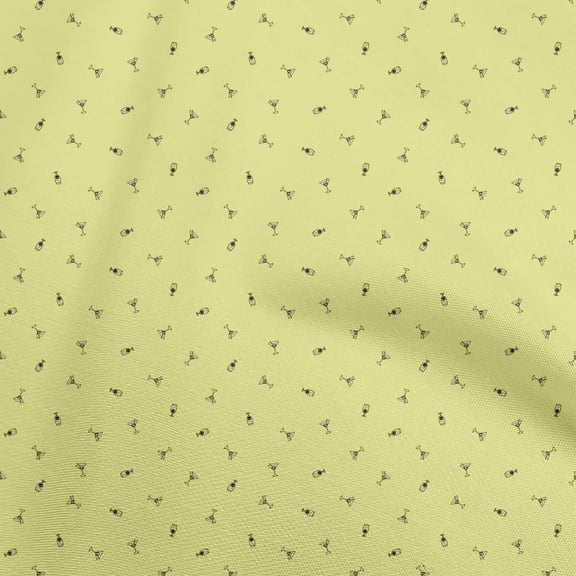 oneOone Viscose Jersey Yellow Fabric Minimal Mocktail Quilting Supplies Print Sewing Fabric By The Yard 60 Inch Wide