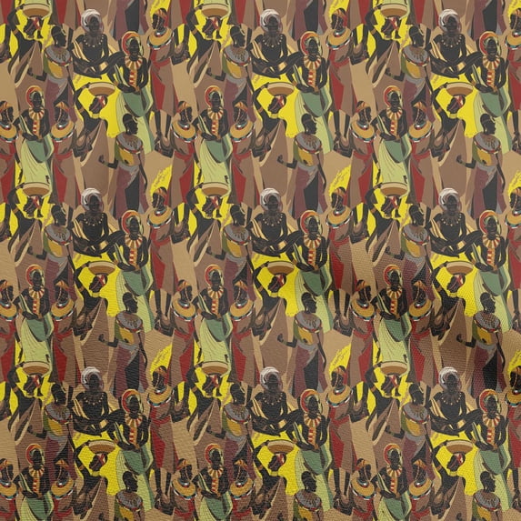 oneOoneCottonCambricBrownFabricAfricanCraftProjectsDecorFabricPrintedByTheYard42InchWide