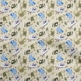 thumbnail image 1 of oneOoneCottonJerseyBeigeFabricKidsAnimalDiyClothingQuiltingFabricPrintFabricByYard58InchWide, 1 of 4