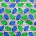 thumbnail image 1 of oneOoneCottonJerseyDarkBlueFabricTropicalLeafWithStripeTextureSewingMaterialPrintFabricByTheYard58InchWide, 1 of 4