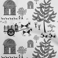 thumbnail image 1 of oneOoneCottonJerseyGrayFabricAsianFloralBlockDressMaterialFabricPrintFabricByTheYard58InchWide, 1 of 4