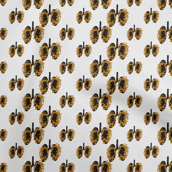 oneOoneCottonPoplinTwillDarkMustardFabricMedicalVirusDressMaterialFabricPrintFabricByTheYard56InchWide