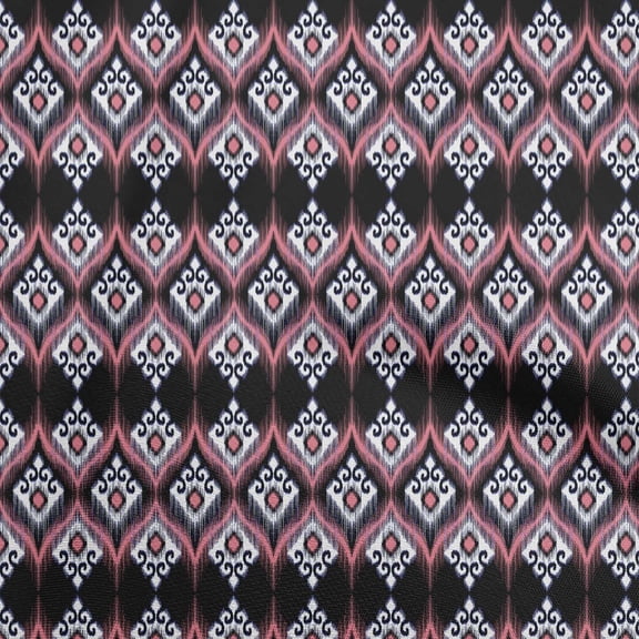 oneOoneCottonPoplinTwillMediumPinkFabricAsianIkatQuiltingSuppliesPrintSewingFabricByTheYard56InchWide