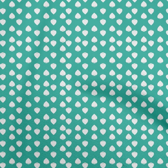 oneOoneCottonPoplinTwillTealGreenFabricPokerCardDiyClothingQuiltingFabricPrintFabricByYard56InchWide