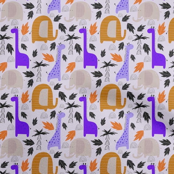 oneOoneCottonSilkMediumBlueFabricAnimalSkinSewingMaterialPrintFabricByTheYard42InchWide