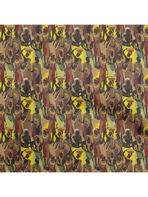 GeorgetteViscoseBrownFabricAfricanSewingMaterialPrintFabricByTheYard42InchWide