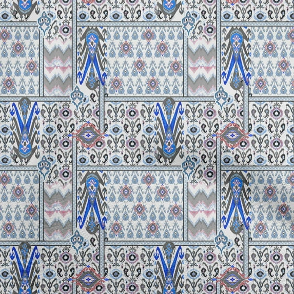 oneOoneGeorgetteViscoseDarkBlueFabricFlameStitchQuiltingSuppliesPrintSewingFabricByTheYard42InchWide