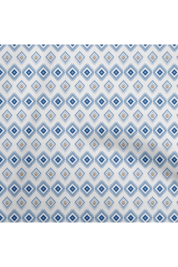 GeorgetteViscoseLightBlueFabricAsianIkatCraftProjectsDecorFabricPrintedByTheYard42InchWide