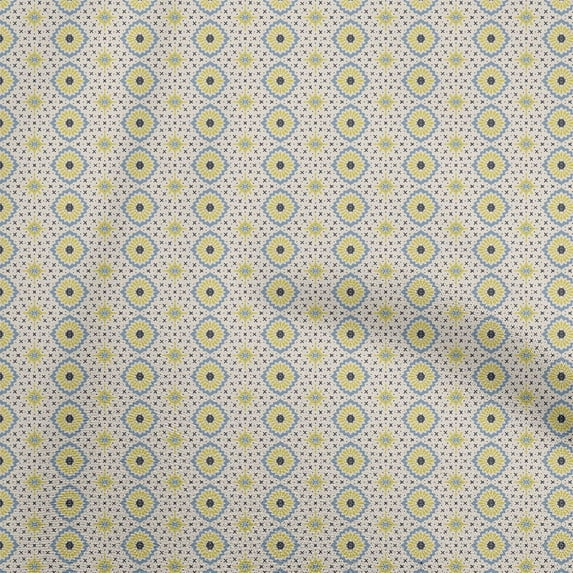 oneOoneGeorgetteViscoseYellowFabricAsianBlockSewingCraftProjectsFabricPrintsByYard42InchWide