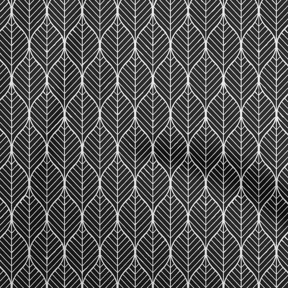 oneOonePolyesterSpandexBlackFabricGeometricOgeeSewingCraftProjectsFabricPrintsByYard56InchWide