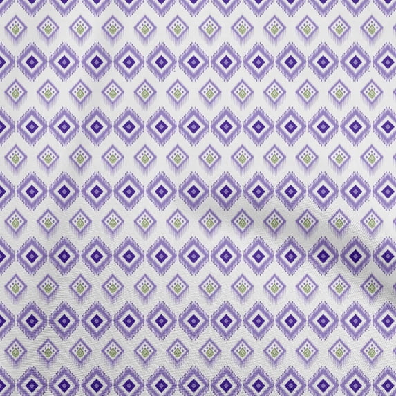 oneOonePolyesterSpandexBluishVioletFabricAsianIkatCraftProjectsDecorFabricPrintedByTheYard56InchWide
