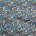 thumbnail image 1 of oneOonePolyesterSpandexMediumBlueFabricAnimalQuiltingSuppliesPrintSewingFabricByTheYard56InchWide, 1 of 4