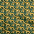 thumbnail image 1 of oneOonePolyesterSpandexMustardYellowFabricTropicalLeafWithAnimalDressMaterialFabricPrintFabricByTheYard56InchWide, 1 of 4