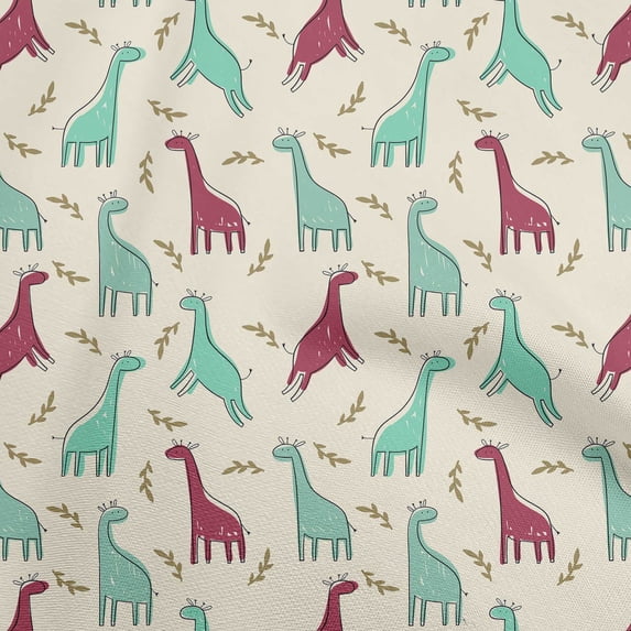 oneOonePolyesterSpandexSeaGreenFabricKidsAnimalCraftProjectsDecorFabricPrintedByTheYard56InchWide