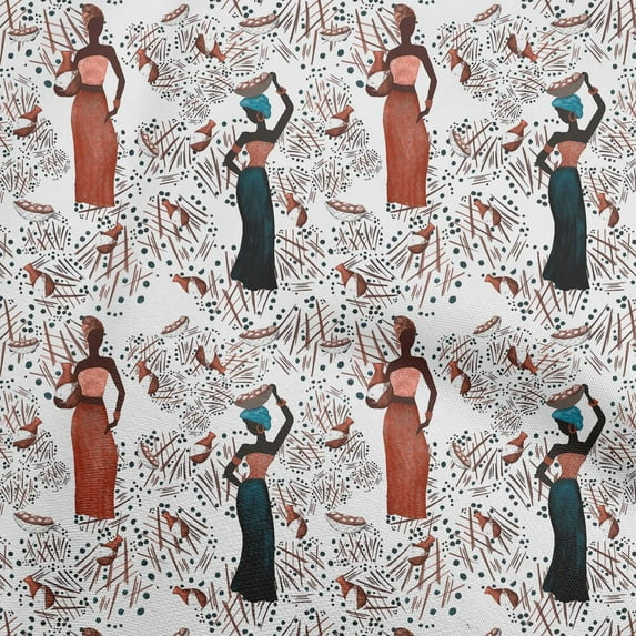 oneOonePolyesterSpandexWhiteFabricAfricanSewingCraftProjectsFabricPrintsByYard56InchWide