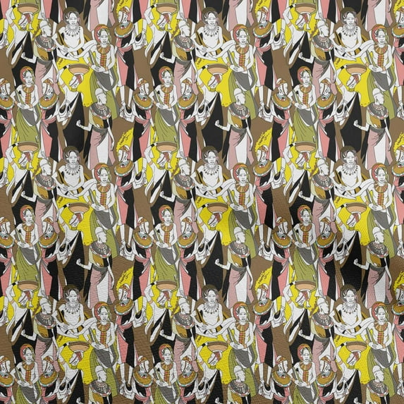 oneOonePolyesterSpandexYellowFabricAfricanFabricForSewingPrintedCraftFabricByTheYard56InchWide