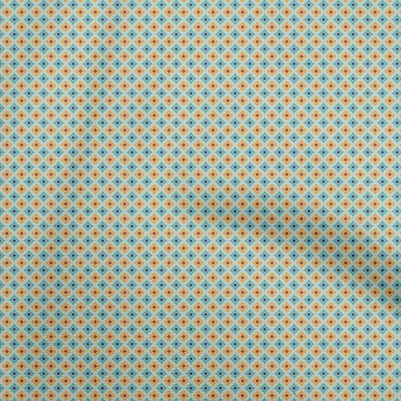 oneOonePolyesterSpandexYellowFabricAsianIkatSewingMaterialPrintFabricByTheYard56InchWide