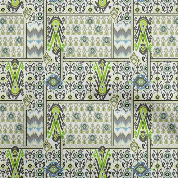 oneOoneRayonLightGreenFabricFlameStitchSewingFabricByTheYardPrintedDiyClothingSewingSupplies56InchWide